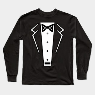 Man's jacket. Tuxedo. Weddind suit with bow tie. Long Sleeve T-Shirt